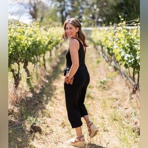 JH x SMASH + TESS -THE LAKESIDE ROMPER IN MIDNIGHT BLACK SMALL